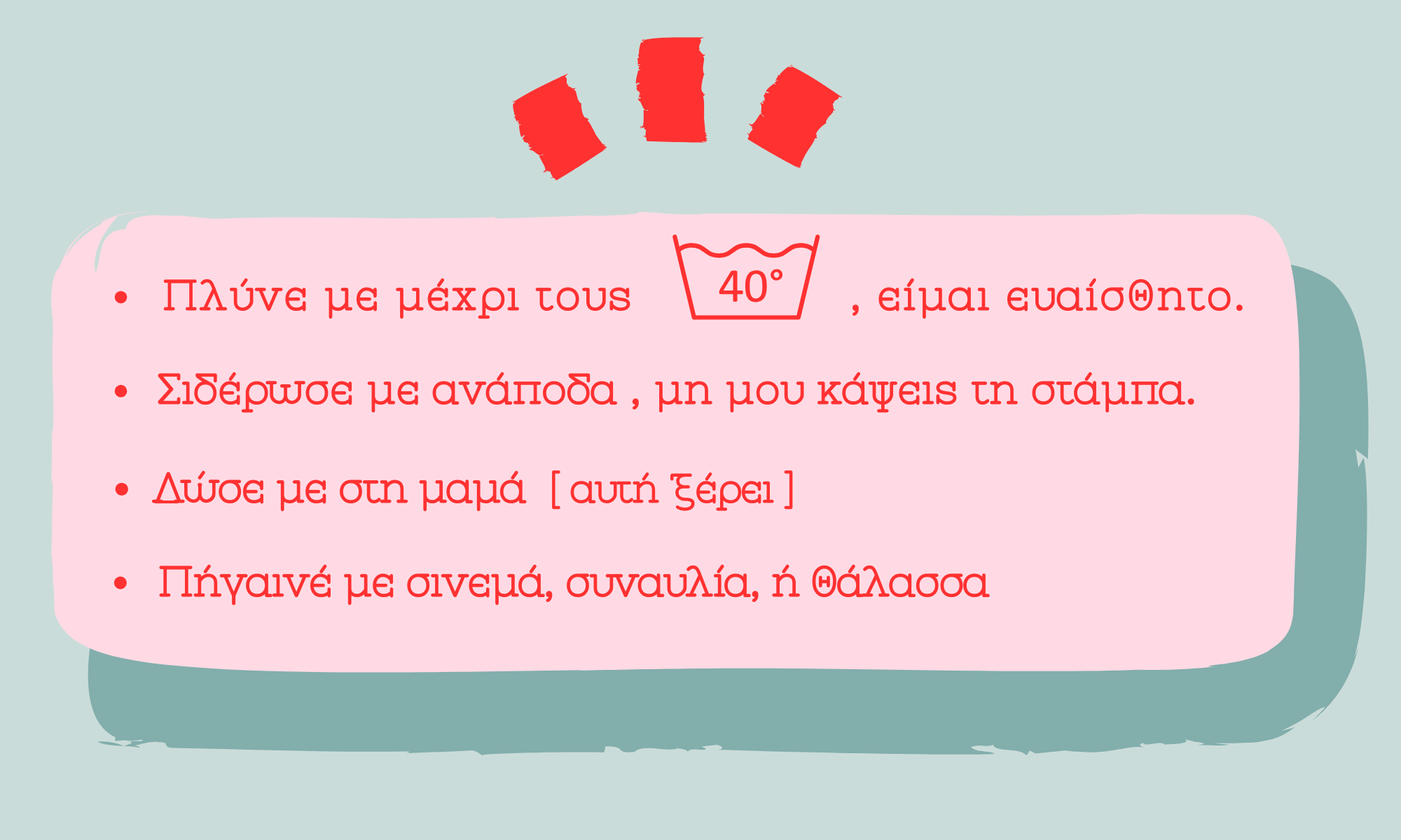 Οδηγίες Πλυσίματος